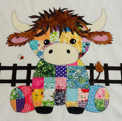 Patchwork Highland Cow Quilt Pattern