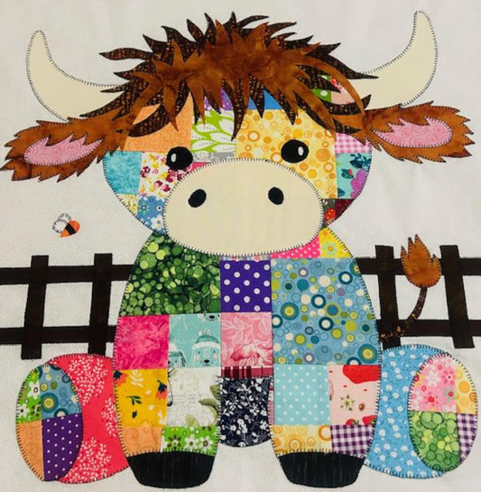 Patchwork Highland Cow Quilt Pattern