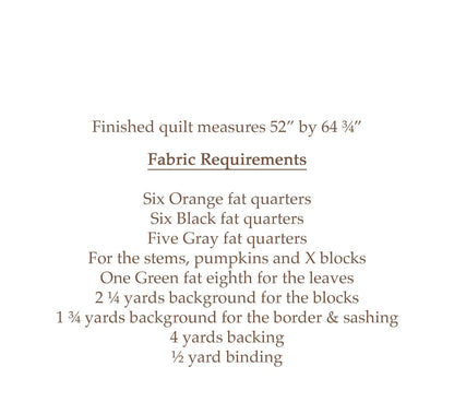 Pumpkin Patch Quilt Pattern