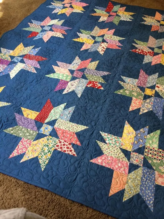 Scrappy Blossom Stars Quilt Pattern